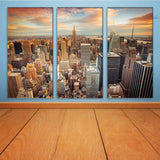 Maxbell 3 Panels City Painting Wall Art Picture Print on Canvas for Home Decoration