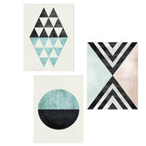 Maxbell 3pcs Nordic Style Modern Abstract Geometric Decorative Wall Art Painting S