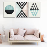 Maxbell 3pcs Nordic Style Modern Abstract Geometric Decorative Wall Art Painting L
