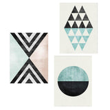 Maxbell 3pcs Nordic Style Modern Abstract Geometric Decorative Wall Art Painting L