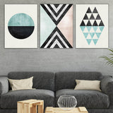 Maxbell 3pcs Nordic Style Modern Abstract Geometric Decorative Wall Art Painting L