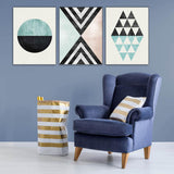 Maxbell 3pcs Nordic Style Modern Abstract Geometric Decorative Wall Art Painting L
