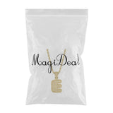 Maxbell 18k Hip Hop Letter E Micro Zircon Pendant Twist Chain Necklace Gold