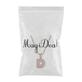 Maxbell 18k Hip Hop 26-letter D Zircon Copper Pendant Twist Chain Necklace Rose Gold