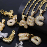 Maxbell 18k Golden Hip Hop Micro Zircon Letter C Pendant Rope Necklace Gold