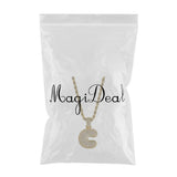Maxbell 18k Golden Hip Hop Micro Zircon Letter C Pendant Rope Necklace Gold