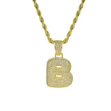Maxbell Fancy Letter B Pendant Copper Miniature Pendant Hip-hop Pendant  Gold
