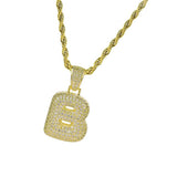 Maxbell Fancy Letter B Pendant Copper Miniature Pendant Hip-hop Pendant  Gold