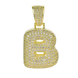 Maxbell Fancy Letter B Pendant Copper Miniature Pendant Hip-hop Pendant  Gold