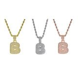 Maxbell Fancy Letter B Pendant Copper Miniature Pendant Hip-hop Pendant  Gold
