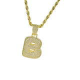 Maxbell Fancy Letter B Pendant Copper Miniature Pendant Hip-hop Pendant  Gold