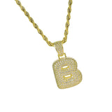 Maxbell Fancy Letter B Pendant Copper Miniature Pendant Hip-hop Pendant  Gold