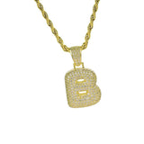 Maxbell Fancy Letter B Pendant Copper Miniature Pendant Hip-hop Pendant  Gold
