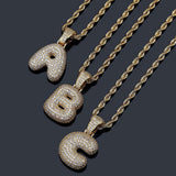 Maxbell Fancy Letter B Pendant Copper Miniature Pendant Hip-hop Pendant  White Gold