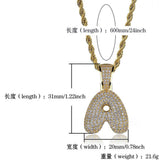 Maxbell Fancy Letter B Pendant Copper Miniature Pendant Hip-hop Pendant  White Gold