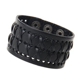 Maxbell Vintage Unisex Wide Belt Wristband Rope Cross Bracelet Charm Bracelets Black