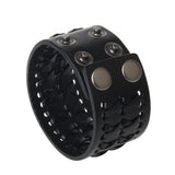 Maxbell Vintage Unisex Wide Belt Wristband Rope Cross Bracelet Charm Bracelets Black