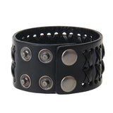 Maxbell Vintage Unisex Wide Belt Wristband Rope Cross Bracelet Charm Bracelets Black