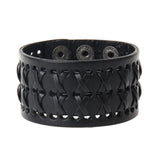 Maxbell Vintage Unisex Wide Belt Wristband Rope Cross Bracelet Charm Bracelets Black