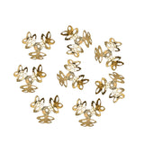 Maxbell 100 Pieces Filigree Leaf Boho Bead Caps DIY Jewelry Finding Craft Gold