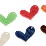 Maxbell 7 Piece Pack Leaning Heart Shape Acetate Acrylic DIY Earring Beads Crafting