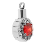 Maxbell Rhinestone Paved Heart Cremation Jewelry Urn Locket Pendant Ash Memorial Dark Red