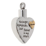 Maxbell Stainless Steel Love Heart Family Cremation Urn Pendant Keepsake Husband