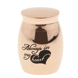 Maxbell Stainless Steel Cremation Urn Ash Memorial Jar Always in My Heat