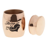 Maxbell Stainless Steel Cremation Urn Ash Memorial Jar Always in My Heat