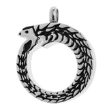 Maxbell Round Stainless Steel Circled Snake Carving Urn Pendant Memorial Ashes