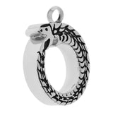 Maxbell Round Stainless Steel Circled Snake Carving Urn Pendant Memorial Ashes