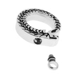 Maxbell Round Stainless Steel Circled Snake Carving Urn Pendant Memorial Ashes