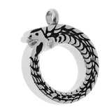 Maxbell Round Stainless Steel Circled Snake Carving Urn Pendant Memorial Ashes