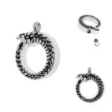 Maxbell Round Stainless Steel Circled Snake Carving Urn Pendant Memorial Ashes