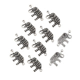 Maxbell 10 Pcs Tibetan Silver Elephant Design Charms Pendants for Jewelry Making Necklace Decoration Fit All Chains 16 X 31 X 3 mm