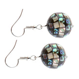 Maxbell Round Abalone Shell Pendant Earrings and Necklace Women Jewelry Set Type1