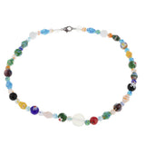 Maxbell Ethnic Style Colorful Geometrical Millefiori Flower Bead Glass Opal Necklace