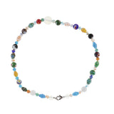 Maxbell Ethnic Style Colorful Geometrical Millefiori Flower Bead Glass Opal Necklace