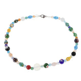 Maxbell Ethnic Style Colorful Geometrical Millefiori Flower Bead Glass Opal Necklace