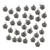 Maxbell 50 Pieces Rose Flower DIY Pendant Alloy Spacer Bead Charm Jewelry 16x13mm