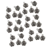 Maxbell 50 Pieces Rose Flower DIY Pendant Alloy Spacer Bead Charm Jewelry 16x13mm