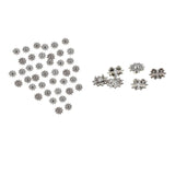 Maxbell 50 Pieces Flower Loose Spacer Metal Beads Connectors for DIY Jewelry Making