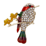 Maxbell Women Enamel Bird Animal Brooch Pin Jewelry Gift Colorful Collar Pins red