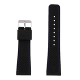 Maxbell 22mm Mens Waterproof Silicone Watch Strap Replace with Tool Set Blue Line