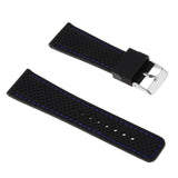 Maxbell 22mm Mens Waterproof Silicone Watch Strap Replace with Tool Set Blue Line