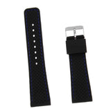 Maxbell 22mm Mens Waterproof Silicone Watch Strap Replace with Tool Set Blue Line