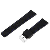 Maxbell 22mm Mens Waterproof Silicone Watch Strap Replace with Tool Set Blue Line
