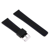 Maxbell 22mm Mens Waterproof Silicone Watch Strap Replace with Tool Set Blue Line