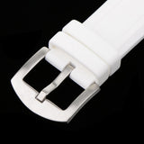 Maxbell Silicone Rubber Sport Replacement Watch Band Straps Silver Buckle 19mm