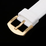 Maxbell Silicone Rubber Sport Replacement Watch Band Straps Gold Buckle  21mm